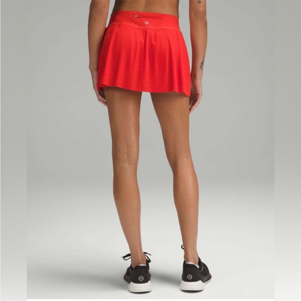 🕶️lululemon skort Pleat to Street Mid-Rise Skirt Tennis Golf Hot Heat Red 14 XL - Picture 3 of 10